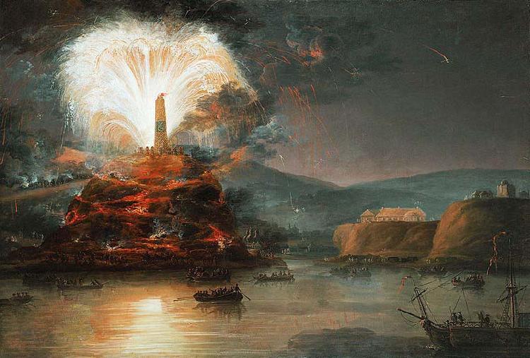 Jan Bogumil Plersch Fireworks in honor of Catherine II in 1787. oil painting image
